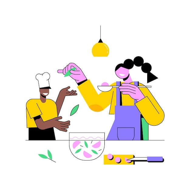 quarantine cooking abstract concept vector illustration