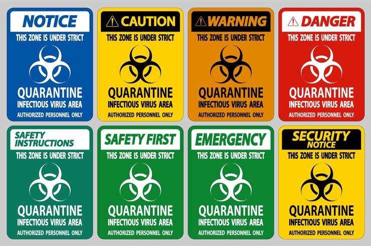 Quarantine Infectious Virus Area Sign Isolate On White BackgroundVector Illustration EPS10
