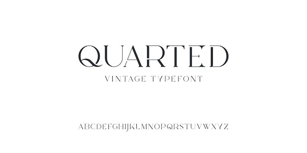 Vector quarted fonts make a vintage alphabet font package of serif font