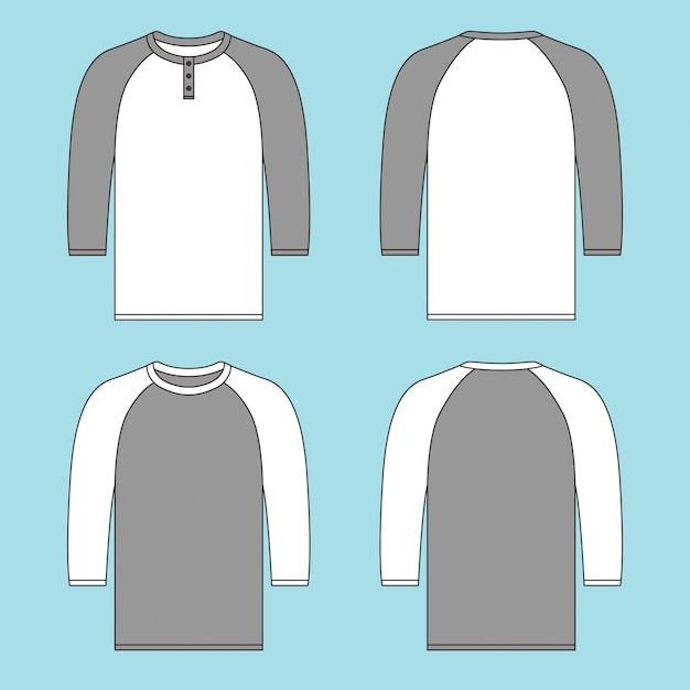 Quarter sleeve raglan tshirt with button with two different colors