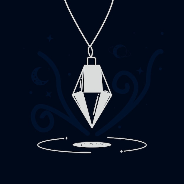 Vector quartz necklace esoteric style