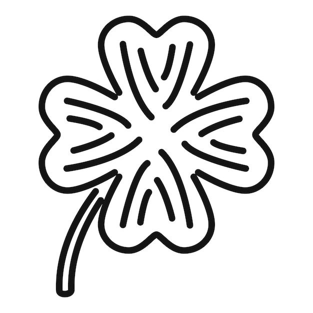 Quatrefoil icon outline vector Irish leaf Ireland day