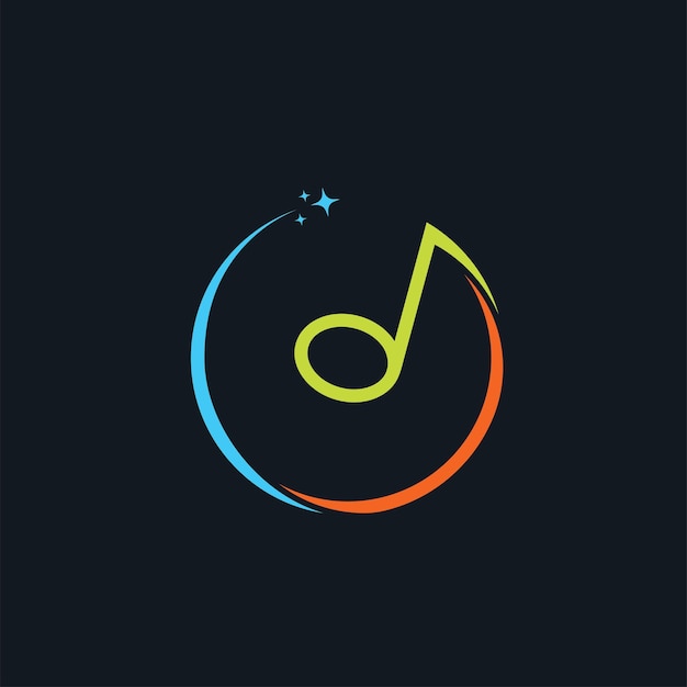 quaver note music circle icon vector concept design template web