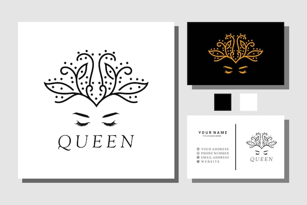 Queen of beauty nature crown logo design