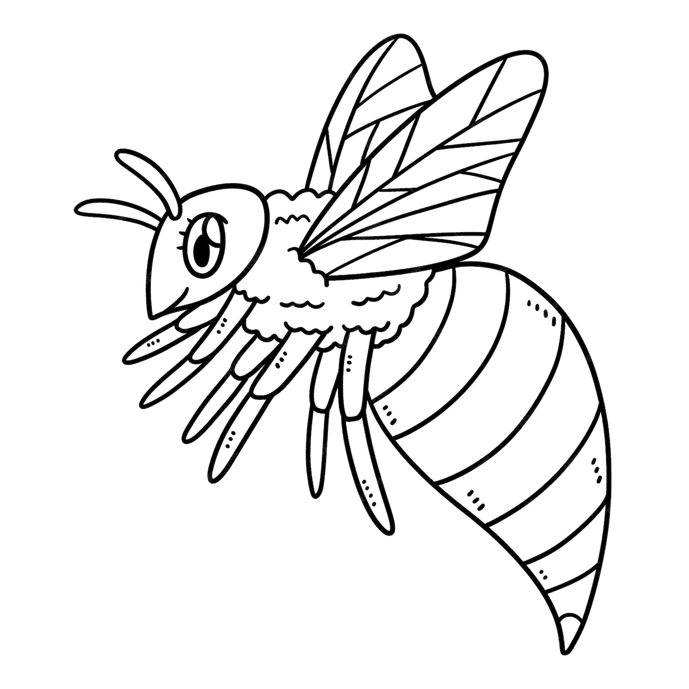 Premium Vector | Queen bee isolated coloring page for kids