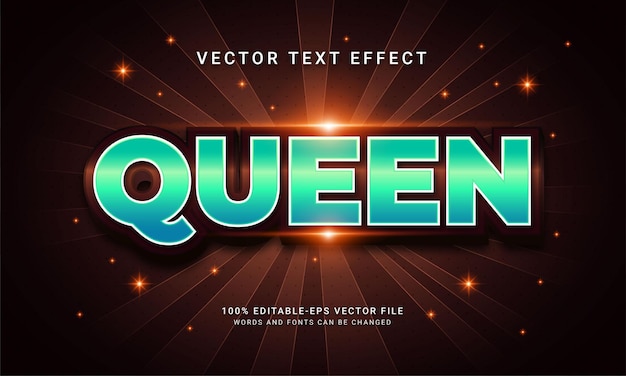 Queen bewerkbaar teksteffect thema