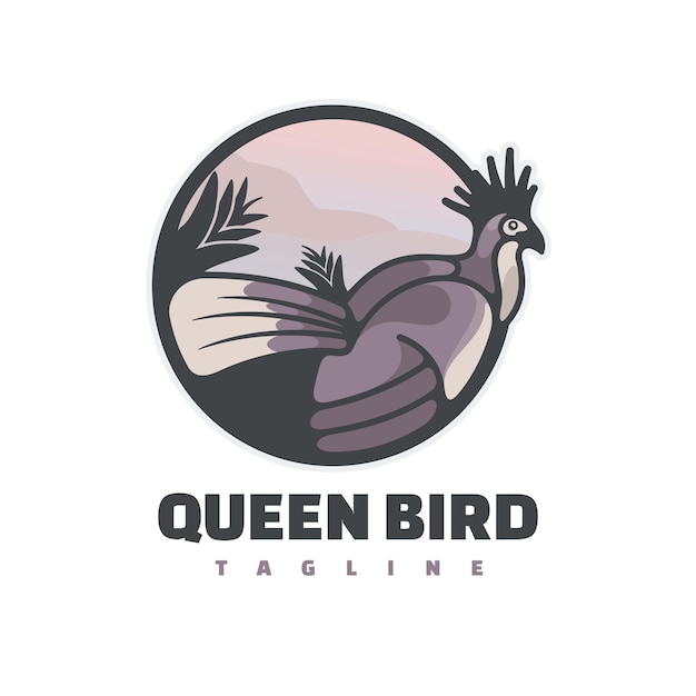 queen bird mascot logo