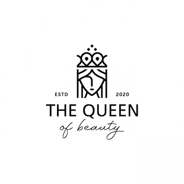 Regina, corona, salone di bellezza logo design