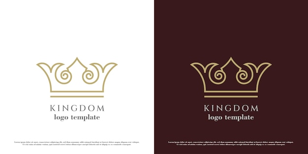 Queen crown logo design illustration line art beauty crown king queen fairy diamond authority award