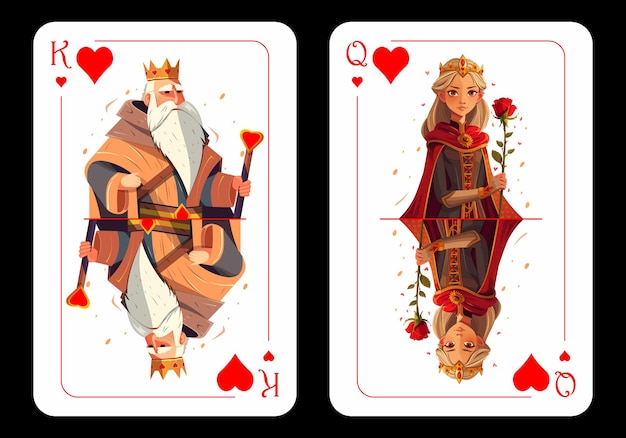 queen of hearts and king of hearts original playing card design