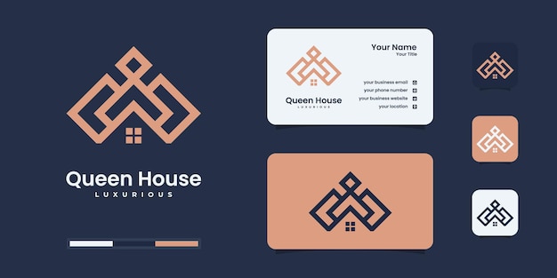 Queen homes logo design. premium real estate logo design template.