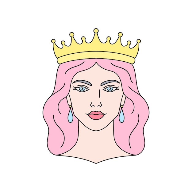 Queen icon in simple linear style on white background