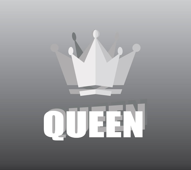 Queen lettering text with crown, hand drawn style typo. calligraphy design