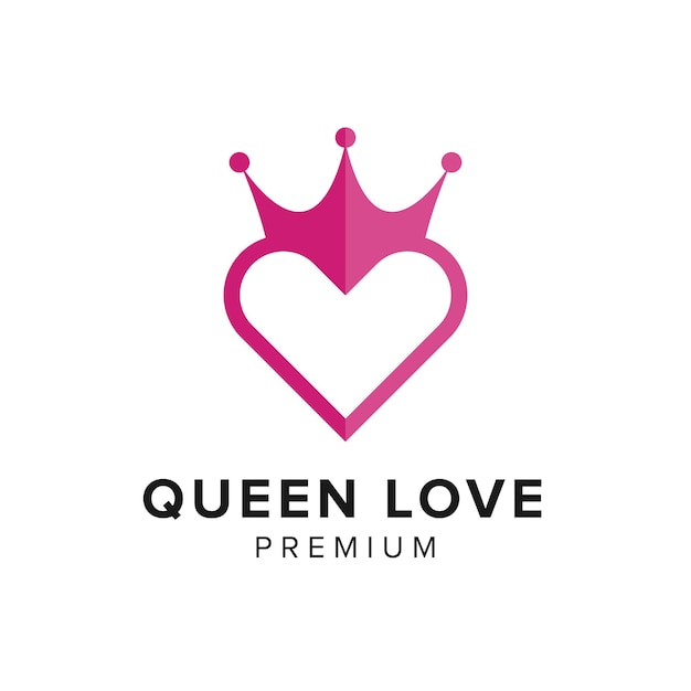 Vector queen love logo vector icon illustration