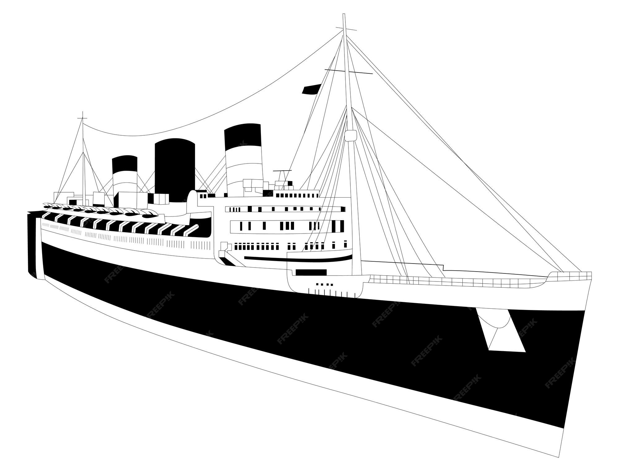 Premium Vector The Queen Mary Ship premium-vector-the-queen-mary-ship