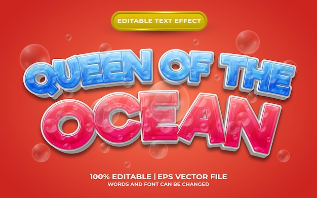 Queen of the ocean editable text effect