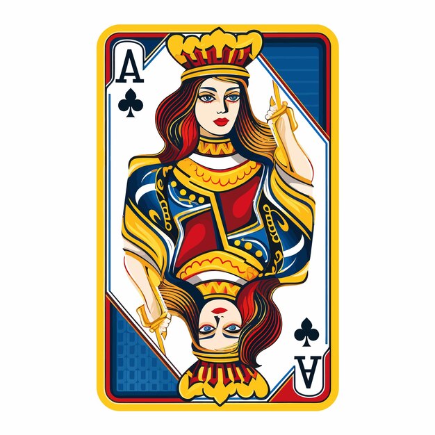 Vector queen playing card