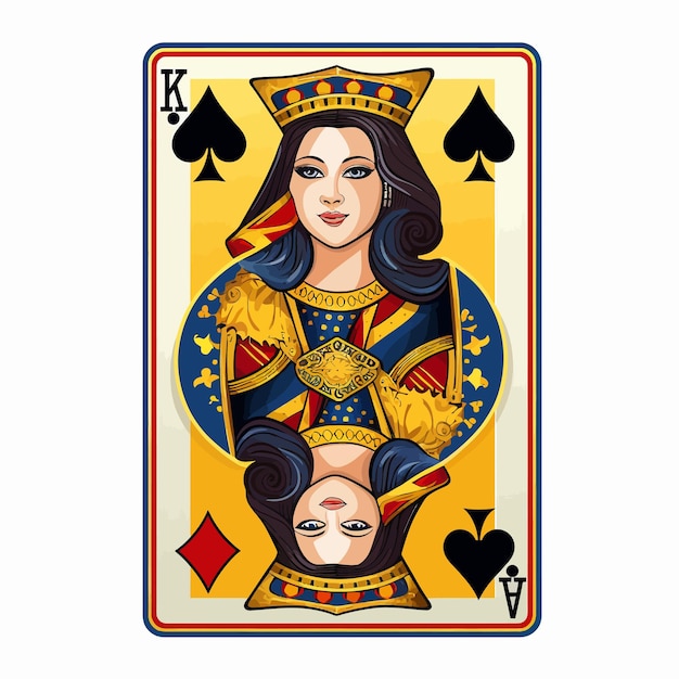 Vettore carta da gioco della regina