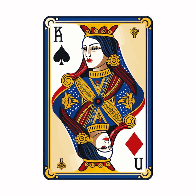 Vector queen playing card