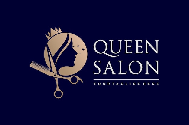 Vector queen salon design element vector icon with creative unique concept