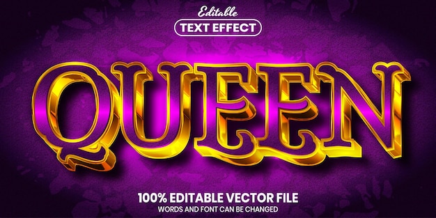 Queen-tekst, bewerkbaar teksteffect in lettertypestijl