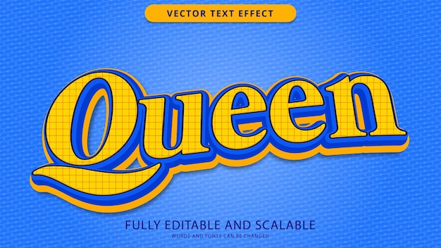 Queen text effect editable eps file