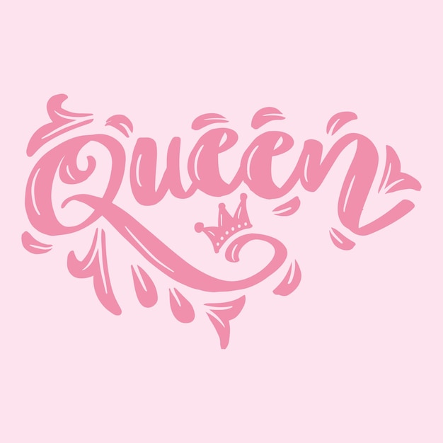 Queen text hand lettering poster