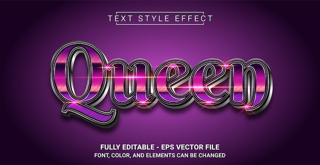 Queen Text Style Effect Editable Graphic Text Template