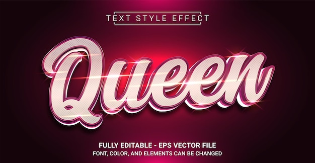 Queen text style effect editable graphic text template