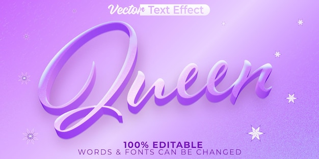 queen vector text effect editable alphabet majesty royal