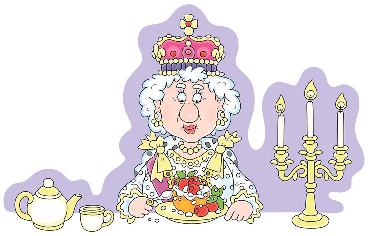 Vector queen with a british pudding
