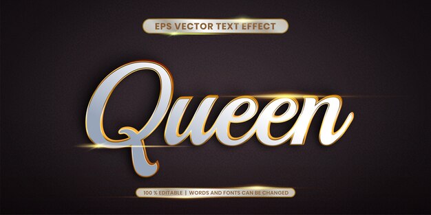 Vector queen words, text effect style concept