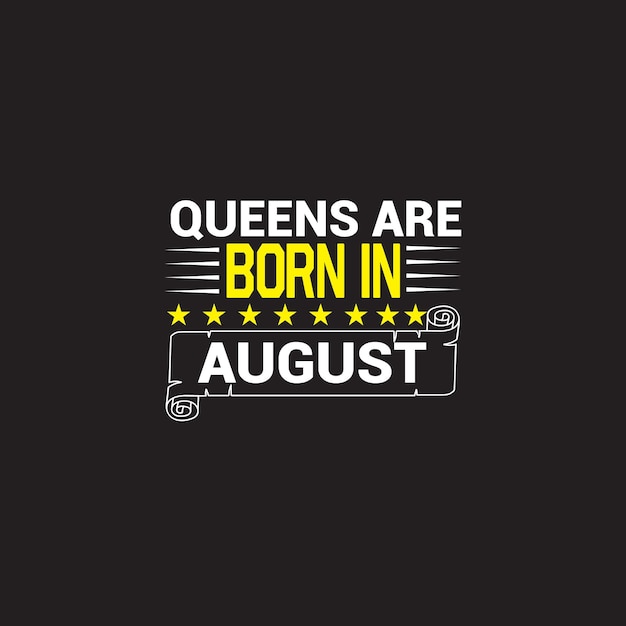 Vettore queens born t shirt design