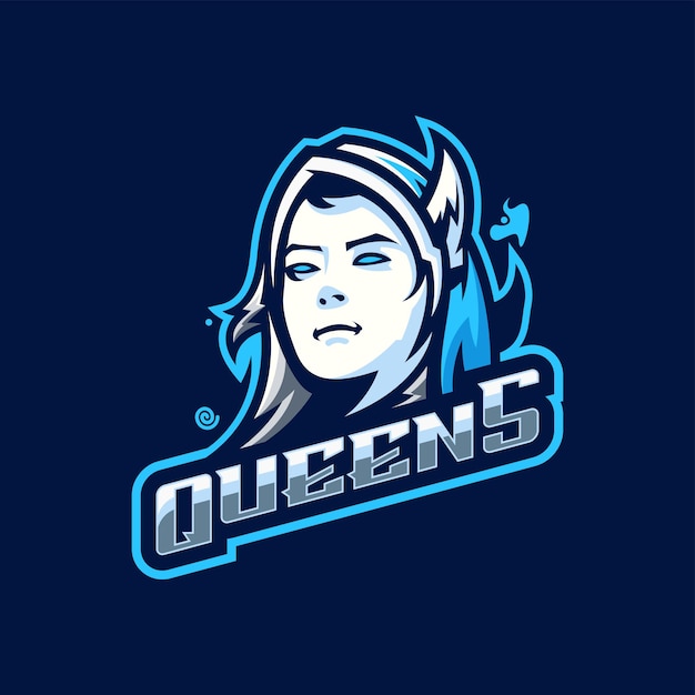 queens girl logo design with vector