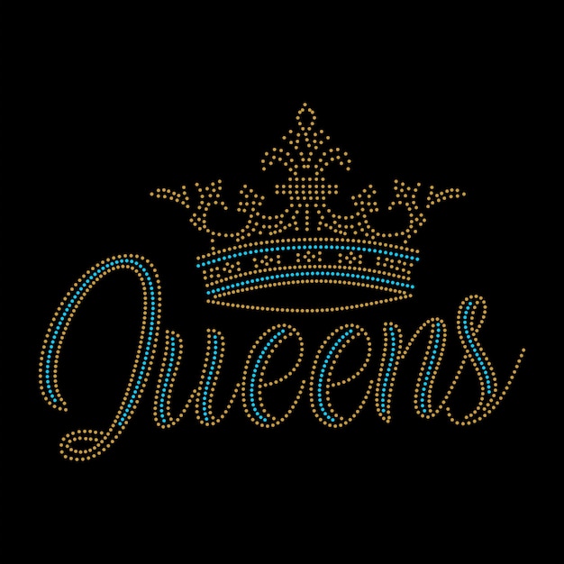 Queens typografische slogan voor t-shirt prints vector, posters en ander gebruik.