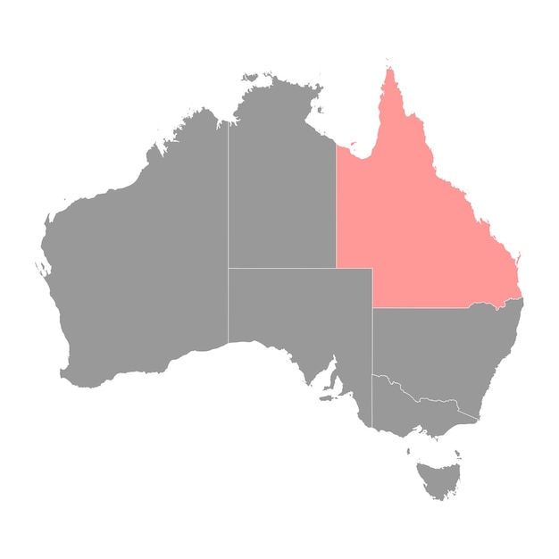 Queensland mappa dello stato dell'australia illustrazione vettoriale