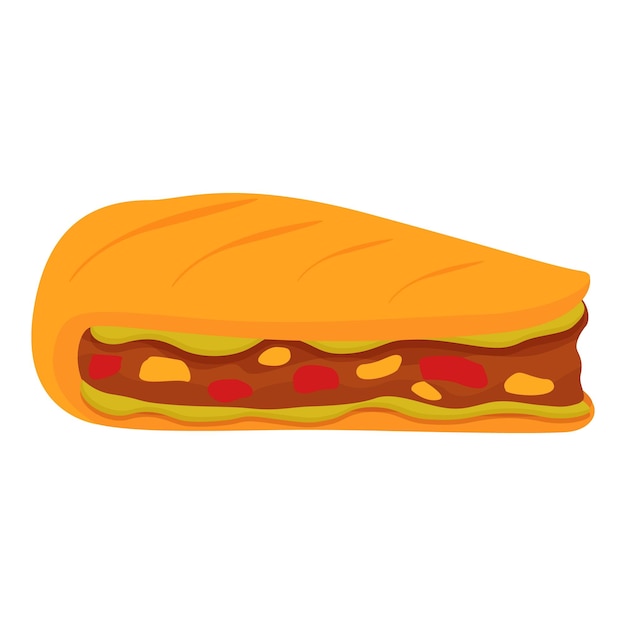 Vector quesadilla food icon cartoon vector vegetable breakfast