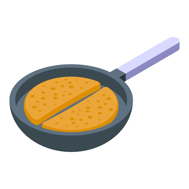 Vector quesadilla frying pan icoon isometrische vector ontmoet gezonde maïs