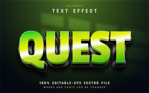 Vector quest 3d text effect editable