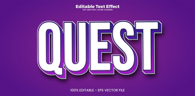 Quest editable text effect in modern trend style