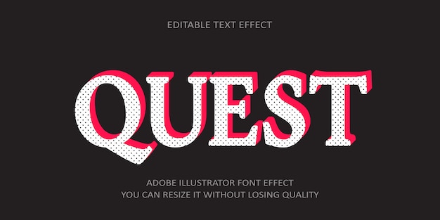 Vector quest   editable text effect