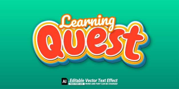 Quest Editable Vector Text Effect