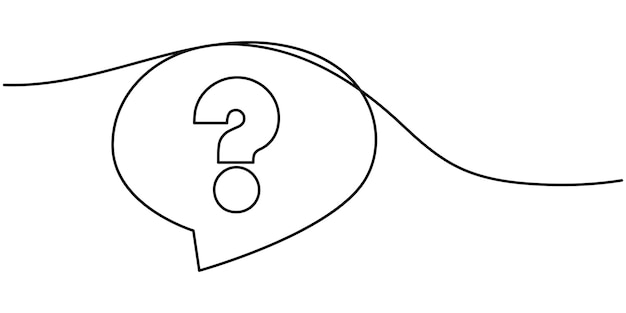 question and answer bubble chat continuous one line drawing question mark in speech bubble one line