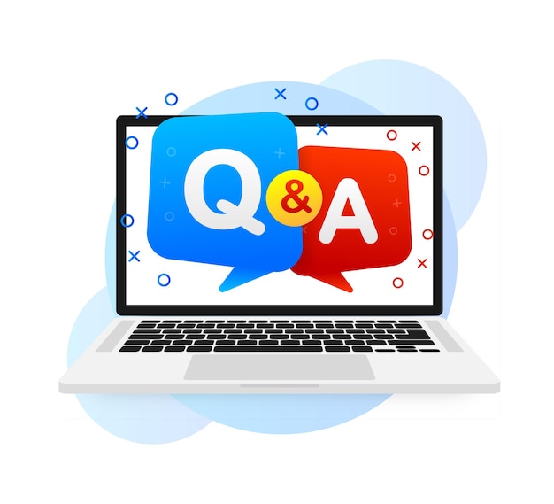 Question and answer bubble chat icon vector illustration