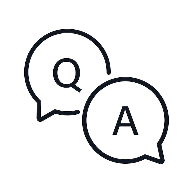 Question and Answer concept in outline style QA icon Vector illustration