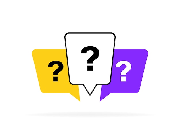 질문 거품 물음표가 있는 메시지 상자 퀴즈 질문 질문 및 답변 벡터 그림에 대한 디자인 개념