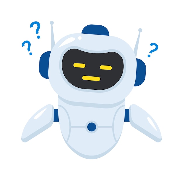 Question chatbot character support automated service vector illustration