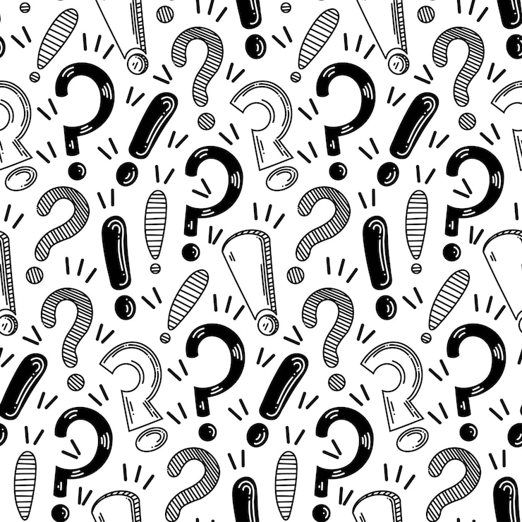 Vector question and exclamation marks seamless pattern