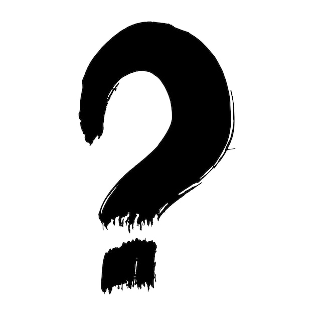 Question mark abstract brush stroke illustration vector