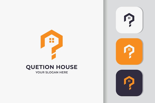 Question mark combine real estate logo design